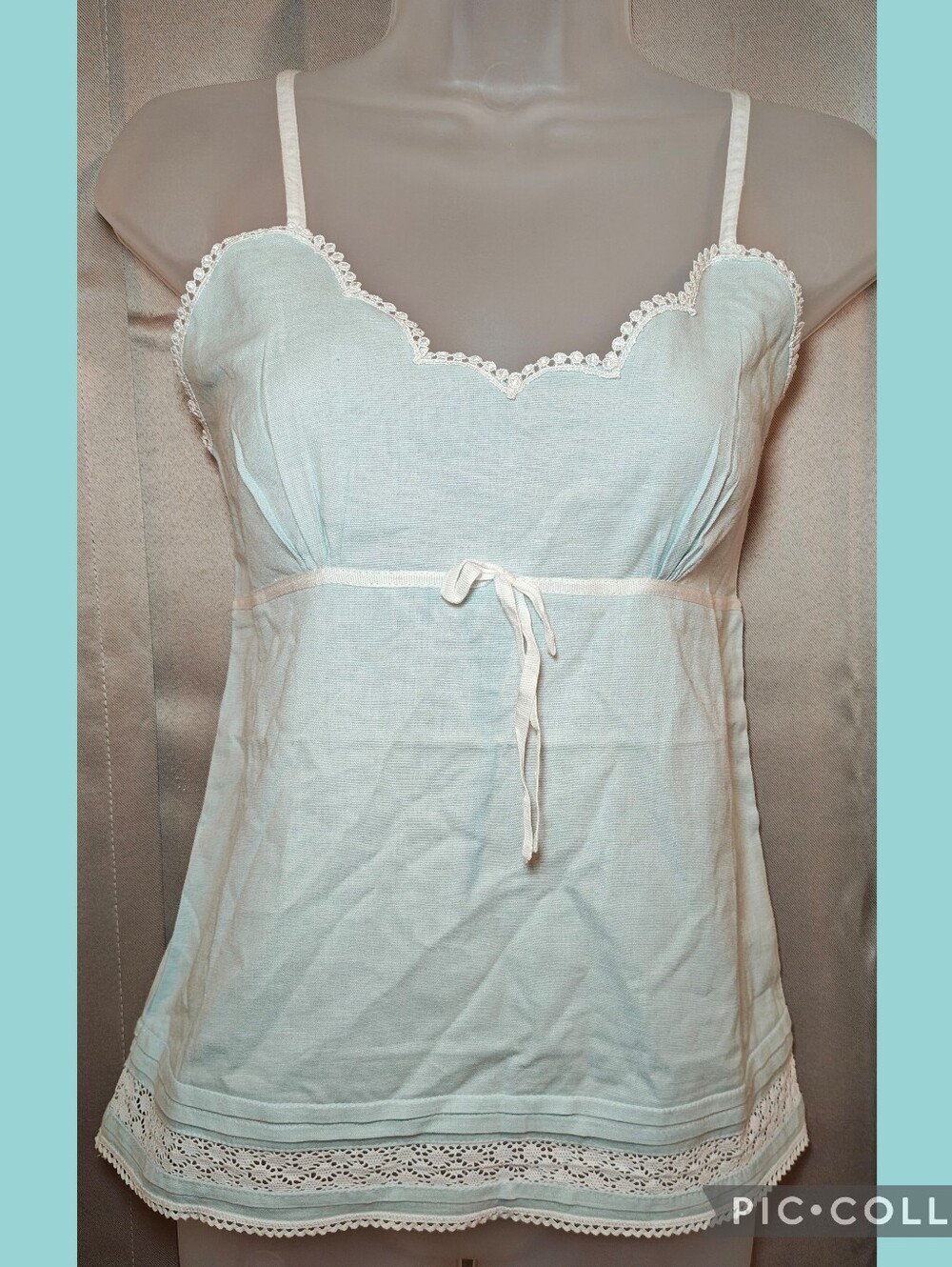 🩵Lollia by Margot Elena Cotton Linen Camisole w Lace & Embroidery🩵